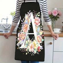 English Letter Print Apron, Durable And Easy To Clean, Polyester Material, Suitable For Kitchen Cooking, Cake Making, Outdoor Harvesting, Outdoor BBQ And Other Occasions. - Multicolor - View 7