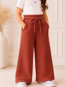 Young Girls Pants - 紅陶土 - 查看 3