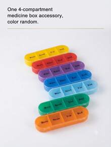 2/1pc 28-Compartment 7-Day Portable Pill Box, Stackable Daily Pill Organizer - (4 Times Per Day) Weekly Medication Reminder - Premium Weekly Morning/Evening Pill Box For Morning, Noon, Evening And Bedtime Medication, With 7 Separate Stackable Compartments, Daily Medication Organizer, Also Suitable For Storing Vitamins, Travel Essentials, Mother's Day, Pill Box, Gift For Seniors - Multicolor - View 15