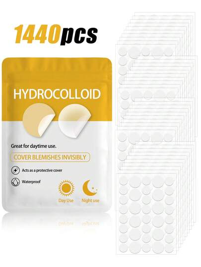 1080/720/360/180/72/36pcs Transparent Skin-Tone Round Patches, 2 Sizes Available, Waterproof Comfortable Breathable, Alcohol-Free Odorless, Suitable For All Skin Types, Essential For Daily And Travel Beauty