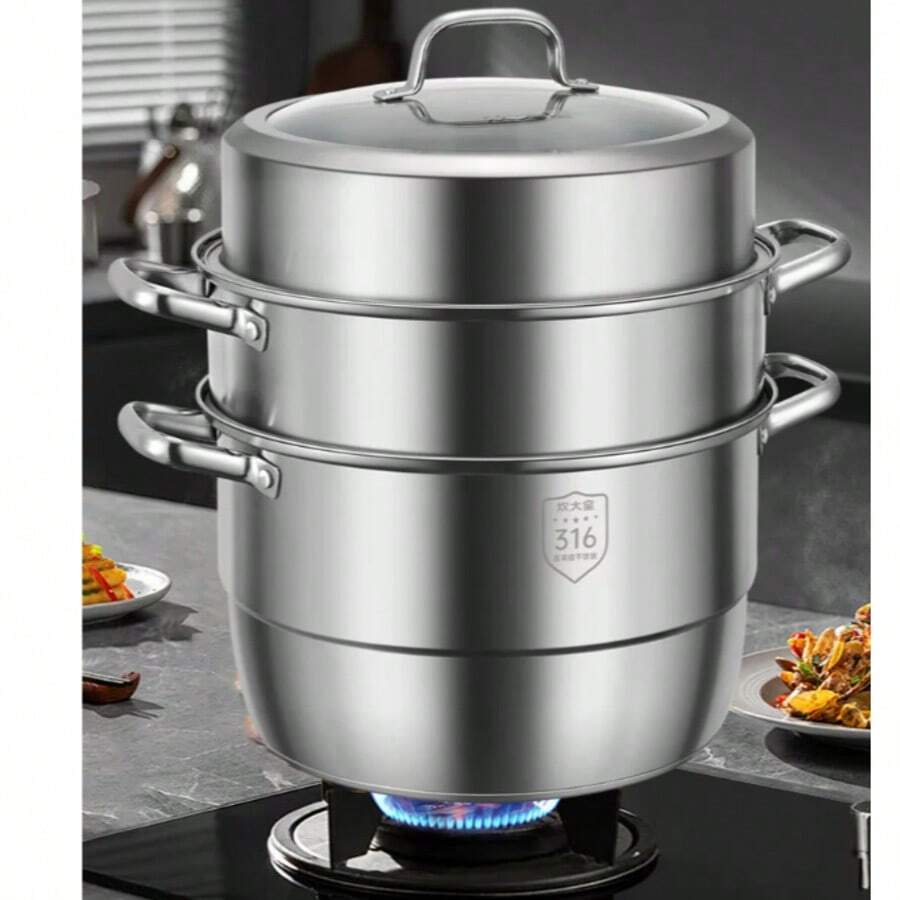 Multi-Layer Bottom Steamer Pot, Universal Stove, Large Capacity Steamer Pot, Stew Pot - View 1
