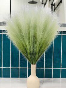 10pcs Artificial Reed Grass, Faux Fluffy Grass Stems, Bohemian Style Wedding Decor, Room Decor, Home Decor, Mother's Day Gift (Sage Green Gradient), Valentine's Day - Multicolor - View 6