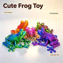 Dynamic Long-Legged Articulated Frog Toy Statue, 3D Printed Multi-Joint Poseable Fidget Toy, Stress Relief Toy, Random Color Stripes - Multicolor - View 2