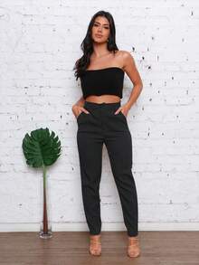 Women Suit Pants - Dark - View 2