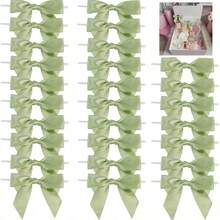 5/10/18/38/68件裝緞面扭繩蝴蝶結，裝飾用緞面絲帶蝴蝶結，適用於禮品袋、包裹包裝、禮品袋、烘焙糖果袋、禮品包裝 - 查看 1