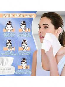 Disposable Facial Towels, Pull-Out Soft Towels, Beauty Salon Cleaning Wet Wipes - White - View 2