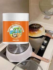 Coconut Oil Cleaning & Polishing Paste, Multi-Purpose Coconut Oil Cleaning & Polishing Paste, Coconut Oil Cleaning Paste, Stainless Steel Cookware Cleaner, Coconut Oil Heavy Duty Cleaner, Coconut Oil Cleaning Paste For Pots And Stoves, Suitable For Stoves, Ovens, Pots, Cookware, Sinks | Multi-Purpose Household Cleaner | Removes Grease And Stains - Shape - View 12