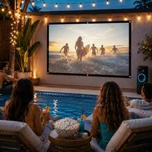 4K Projection Home Theater Screen | Full HD 3D 16:9 Dual-Sided Projection Screen, Projection Screen, Suitable For Indoor And Outdoor Use, Wall Installation, Hanging Option, Multiple Specifications Available, Perfect For Backyard Movie Nights - View 3