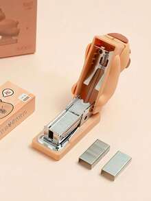 Mini Stapler With 400pcs 24/6 Staples Set, Cartoon Capybara Bear Rabbit Duck Portable Stapler For Office Binding, School Supplies, First Day Of School - one-size - View 11
