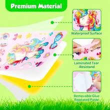 6pcs Dreamy Unicorn DIY Face Changing Stickers, Rainbow Pony Collage Stickers, Creative Handmade Gift For Girls, Quiet Book Craft Supply - Multicolor - View 4