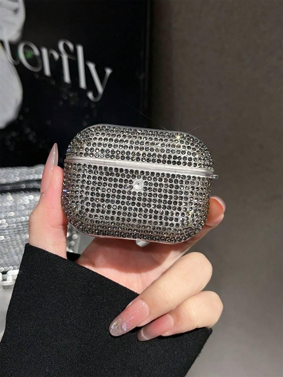 1pc Transparent Bluetooth Earphone Rhinestone Bluetooth Earphone For AirPods Protective Case