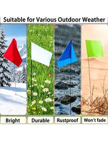 18pcs Multi-Function PVC Marker Flags Red Blue Orange Marker Flags Measurement Landmark Flags Irrigation Marking Small Flags Halloween - Multicolor - View 6