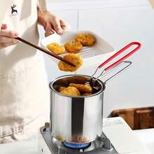 Stainless Steel Mini Frying Pan, Deep Fryer, Small Household Oil Pot With Strainer, Mini Frying Pan Suitable For Induction Cooktop, Used For Heating Milk, Frying French Fries, Chicken, Rice, Cauliflower, Chicken Nuggets And Other Ingredients, Convenient And Practical Small Frying Pan - View 10