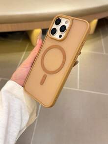 Luxury Matte Wireless Charging Shockproof Phone Case, Compatible With Apple 17/16/15/14/13/12/11 Pro Max, With Semi-Transparent Armor Protective Cover, New Model Compatible With IPhone 18 Pro Max, 18 Pro Phone Protective Case - Brown - View 3