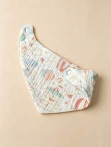 5pcs/Set Pure Cotton Baby Bibs, Soft Gauze Triangle Bandana Drool Bibs, Adjustable Snap Button Newborn Bibs - Multicolor - View 8