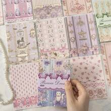 30 Sheets/Bag Material Paper Rococo Dream Series Vintage Sweet Style Material Paper, Scrapbook Supplies Notebook Accessories, Used For Decorating Cards Photo Frames Phone Cases Junk Journals, Desktop Decoration Paper Memo Paper Origami - Material Paper - View 6