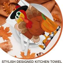 2/4/48pcs Autumn Series Cartoon Pilgrimage Hat Turkey Pattern Printed Kitchen Towels - Ultra Soft, Highly Absorbent Polyester Tableware And Hand Towels, Perfect For Holiday Decor, Kitchen Decor, Party Decor - Multicolor - View 8