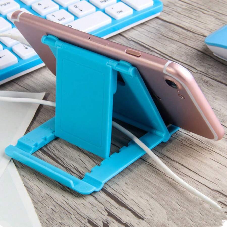 5pcs Solid Color Minimalist Desktop Folding Phone Stand, Mini Portable Multi-Angle Support, Creative Phone Holder, Multiple Colors Available, Holiday Birthday Gift, Desktop Phone Stand - Multicolor - View 1
