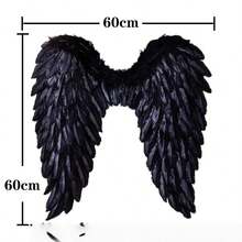 1 pieza Alas de ángel con plumas de colores, accesorio de disfraz personalizado para adultos, adecuado para actuaciones de festivales, cosplay, Halloween - A - Ver 8