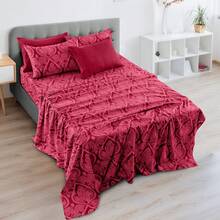Lux Decor 6-Piece Paisley Bed Sheets High GSM Brushed Microfiber Sheets - Elevate Your Sleep Experience With 16-Inch-Deep Pocket Bedding Sheets & Pillowcases- Back To School- Graduation Gift- All Sizes Available- Winter Vibes, Christmas Decor, - 酒紅色 - 查看 2