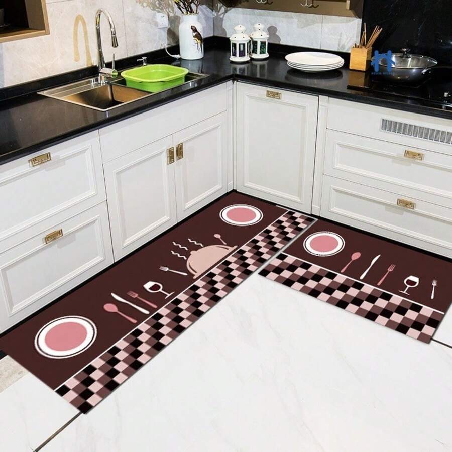 Kitchen Mat & Kitchen Rug - porselen ve mor - Görünüm 1