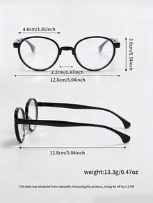 1 Pair Round Frame Children's Non-Prescription Glasses, Minimalist Suitable For Boys And Girls Party Holiday Travel Vacation Decoration, Daily Accessory Photography Prop - Multicolor - View 3