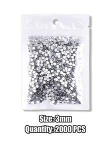 2000pcs/Pack 3MM Colorful Rhinestones, European & American Style 3D ABS Resin Flat Back Rhinestones, Shiny Nail Art Rhinestones, Multi-Functional DIY Colorful Rhinestones, Suitable For Nail Art DIY, Handmade Crafts, Phone Case Decoration - Multicolor - View 11