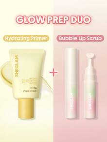 SHEGLAM [2Pcs] Glowy Prep Duo 唇部與臉部套裝 品牌美妝化妝品 適合女士與女孩 - 白色 - 查看 2