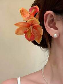 1pc Handmade Flower Hair Clip, Vintage DIY Women's Hair Clip, Daily Hair Accessory, Women's Hair Accessory, Birthday Gift For Friends - Multicolor - View 4