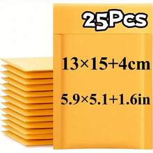 3/8/12/15/25pcs 5.9 Inch Kraft Paper Bubble Mailers, Thickened Self-Sealing Shipping Envelopes, Suitable For Back To School Season - Multiple Styles - View 16