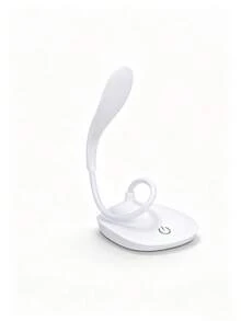1 pieza Lámpara de escritorio LED con control táctil de 3 colores y protección ocular, flexible y plegable, de doble uso para dormitorio, estudio y mesita de noche, lámpara de escritorio pequeña con luz suave, iluminación de protección ocular para lectura y escritura de estudiantes, lámpara de escritorio recargable por USB ajustable y plegable - Blanco - Ver 9