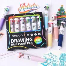60/120 Colors Press-Type Multi-Color Ballpoint Pen Of 10-In-1 Colorful Ballpoint Pens - Press Smooth Rollerball Pen, Bullet Tip Ideal For Students And Prize Gifts - Sets - View 8
