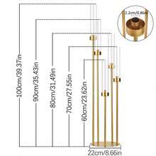 4pcs Metal 5Arm Candelabra Tall Floor Candle Holder With Acrylic Lampshade For Wedding Table Centerpieces ,39.4'' Gold Floor Candelabra Candlesticks Holder For Birthday Party Mother's Day Gift Home Decoration Event Decor Party Supplies - 金(4件) - 查看 2
