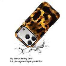 Koolife Leopard Print Phone Case Made Of TPU Material And Printed Fabric, Smooth And Hard Surface, Scratch-Resistant, Durable And Shock-Absorbent, Ideal Gift Choice, Compatible With IPhone 11, 12, 13, 14, 15, 16, 17/18 Series Models (Including Pro And Pro Max Versions) - Amber Yellow - View 5