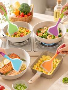 [Silicone Kitchen Utensils]Silicone Kitchen Utensils - Non-Stick Heat-Resistant Cookware, Suitable For Cooking, Stir-Frying And Frying - Ideal For Pancakes, Steaks And Grilling - Multicolor - View 15