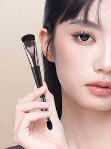 2pcs/1pc Dual-Ended Contour Brush, Multi-Function Makeup Brush For Nose, Eye Corners, Under-Eye Bags, Nose Bridge, Lip Base Shading And Highlighting, Soft Synthetic Bristles, Facial Sculpting Makeup Tool - Multicolor - View 2