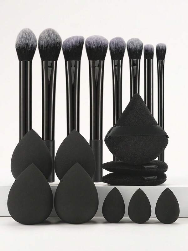 11/18pcs Makeup Brush And Sponge Tool Set, Professional Makeup Brush And Makeup Sponge Set, Powder Puff Makeup Brush Set, Makeup Brush Set, Makeup Brush Set, Makeup Set, Complete Makeup Set, Makeup Brush Set, Complete Makeup Set, Brush Set, Makeup Brush Set, Makeup Gift Set, Freebie, Professional Makeup Brush, Complete Makeup Set