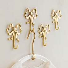 1/4 Gold Bow Wall Hook | Metal Material Wall-Mounted Baked Lacquer Craft Easy Installation, Used For Hanging Keys, Entryway, Bathroom Or Living Room Decoration, Practical Hook, Other Hooks, Wall Hooks, Functional Hooks - Multiple Styles - View 10