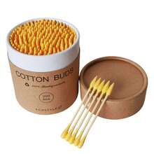 1 Box Bamboo Double-Ended Cotton Swabs, 200pcs Soft & Comfortable Disposable Cotton Swabs For Nail Art And Makeup - Multicolor - View 15