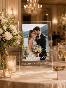 Photo Wedding Welcome Sign, Wedding Rehearsal Sign, Modern Wedding Sign, Acrylic Welcome Sign, Wedding Photo Sign, Welcome To Our Wedding - Multicolor - View 7