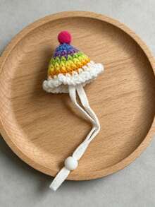 1pc Cartoon Knitted Mini Hat, Multiple Cartoon Yarn Hats, Handmade Knitted Pet Hat - Multicolor - View 16