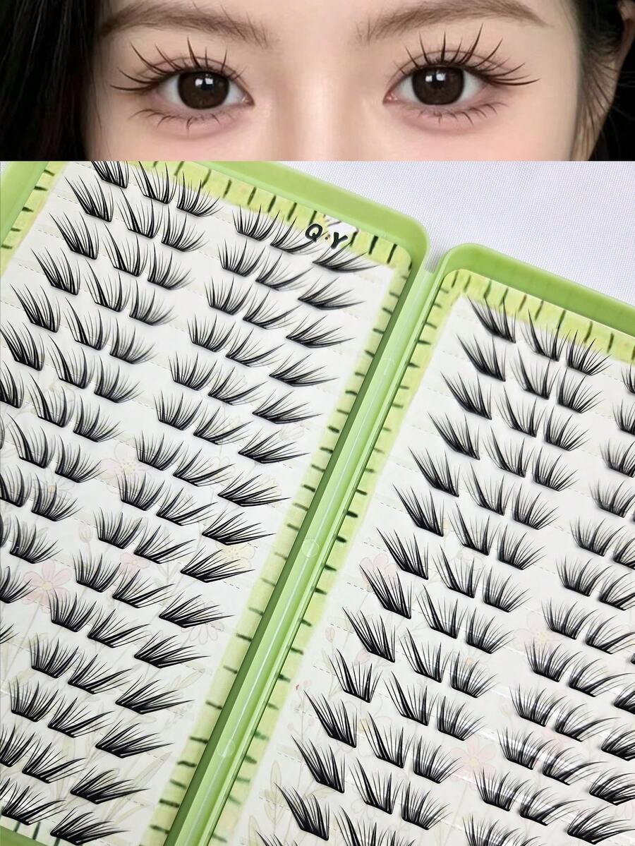 180 Clusters Large Capacity False Eyelashes, Eternal Love Lashes, Comfortable Natural Look, Daily & Holiday Wear, Self-Adhesive, Beginner-Friendly, Atmospheric - C - View 1