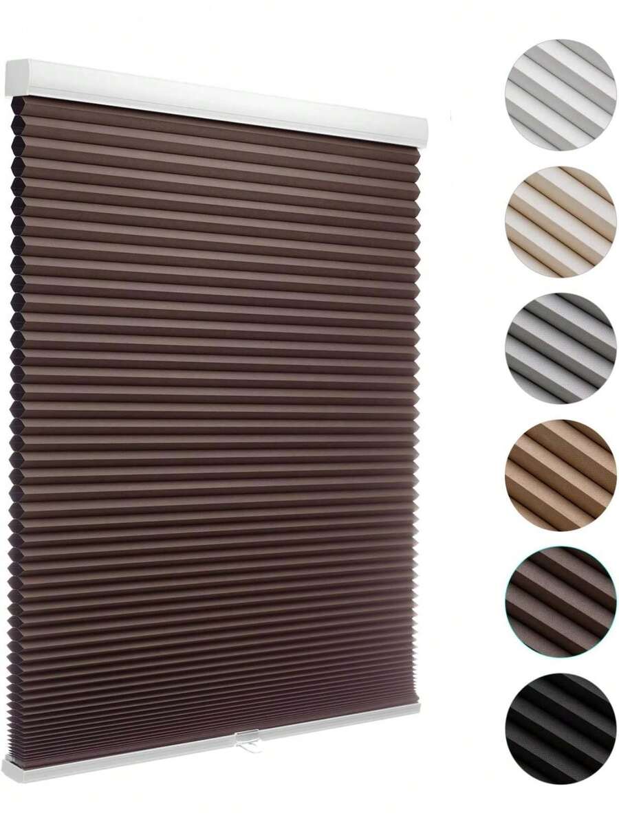 Custom Cordless Blackout Cellular Shades Honeycomb Window Shades With Thermal Insulation, Child Pet  Room Darkening Shade, Easy Install, Custom Size, Taupe - Star - View 1