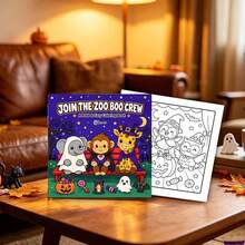 GDTME 2027 New Halloween Pattern Coloring Book, 1 Book 24 Pages 20cm*20cm, Glossy Cover 120g Thick Paper, Skeleton Pumpkin Ghost Halloween Pattern Line Art, Stress Relief Leisure Book, Perfect Halloween Gift For Adult Holiday Art Lovers - Halloween Pattern - View 4