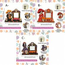 1pc Wooden Photo Frame, Gothic Sugar Skull Altar Decoration Wooden Memorial Photo Frame, Holiday Decorative Plaque, Day Of The Dead Decoration - Picture Frame - View 8