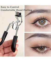 1Pc Stainless Steel Eyelash Curler, 2Pcs Eyebrow Brush, For Eyelashes And Eyebrows - Black - View 4