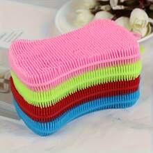 1pc Durable Dish Brush, Random Color, High-Quality Reusable Scrubbing Pad, Suitable For Kitchen Cleaning And Multi-Purpose Use - Multi-color - View 5