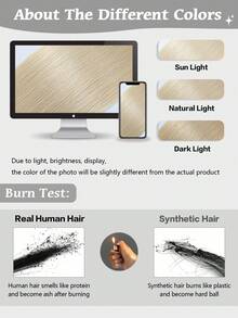 SUYYA 50g 18 Polegadas Cor #60 Loiro Platina Cabelo Humano Real Macio e Sedoso Extensões de Trama Genius Adiciona Volume para Cabelos Lisos Adequado para Cabeleireiros - S60 - Visão 5