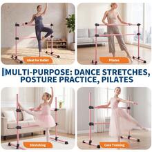 BouPower Adjustable Ballet Barre 48 Inch, Freestanding Heavy Duty Ballet Barre, Non-Slip Ballet Barre For Home Practice, Portable Dance Bar For Kids Adults  Ballet Practice, Pilates & Stretching - Pink - View 5