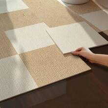10pcs Modern Self-Adhesive Foam Floor Tiles, Geometric & Striped Pattern, Straight Lay, Non-Slip & Wear-Resistant, Easy Installation, Suitable For Bedroom And Office - C - View 1